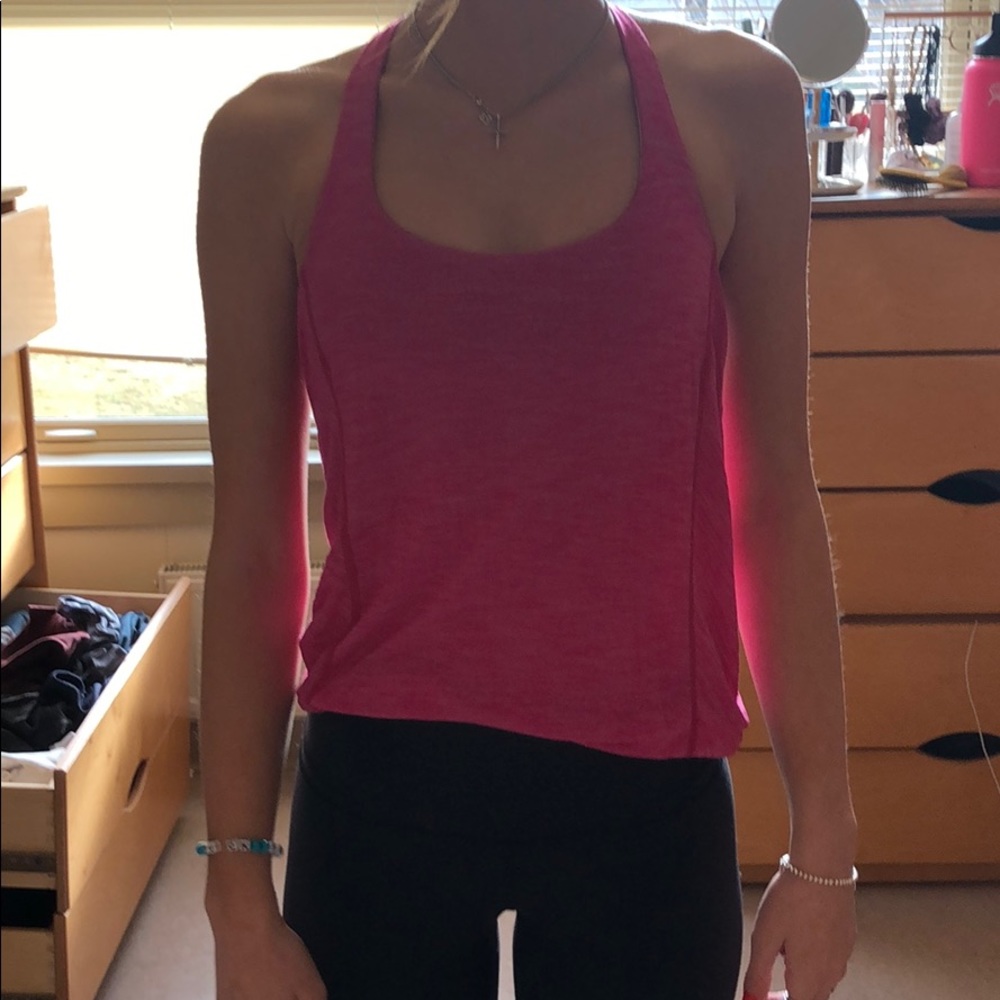 Lulu lemon crossed back pink workout top